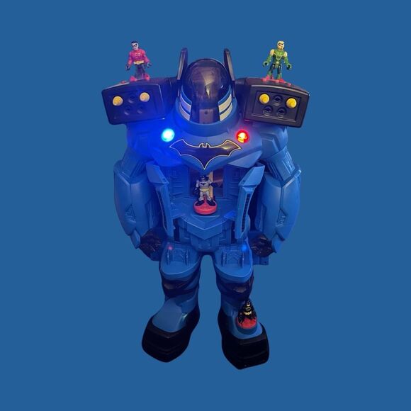 Fisher-Price Imaginext DC Super Friends Batbot Xtreme & 4 Figures 4 Missiles - Picture 1 of 5